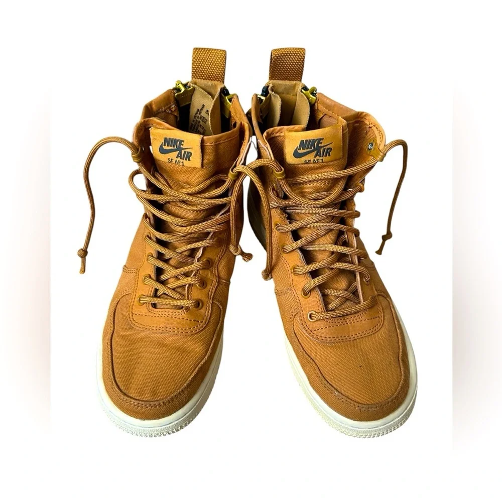 Nike Air SF AF1 Brown canvas high top sneakers size 5Y - Picture 1 of 12